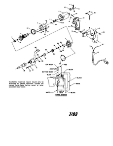 Fastener Diagram and Parts List for 659  Porter Cable Drill